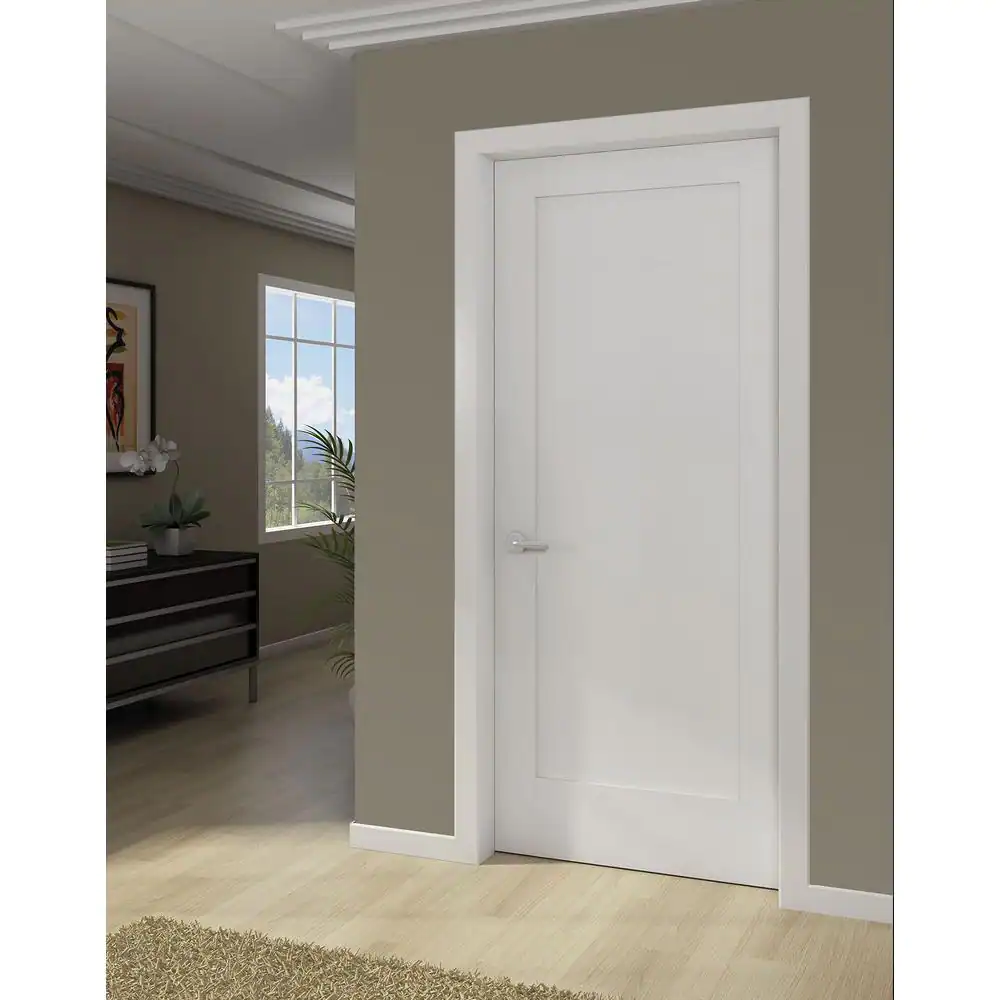 Kimberly Bay 30 in. x 80 in. White 1-Panel Shaker Solid Core Wood Interior Door Slab
