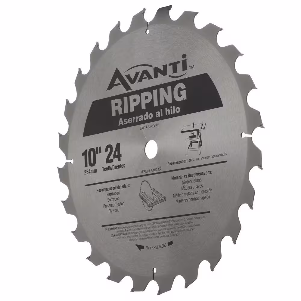 Avanti 10 in. x 24-Tooth Ripping Circular Saw Blade