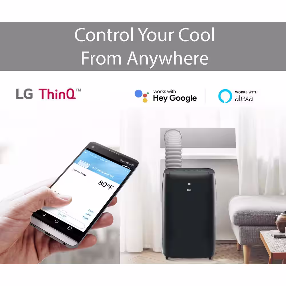 LG 10,000 BTU (DOE) 115-Volt Portable Air Conditioner LP1021BHSM Cools 500 Sq Ft with Heat, Dehumidifier, Wi-Fi Enabled