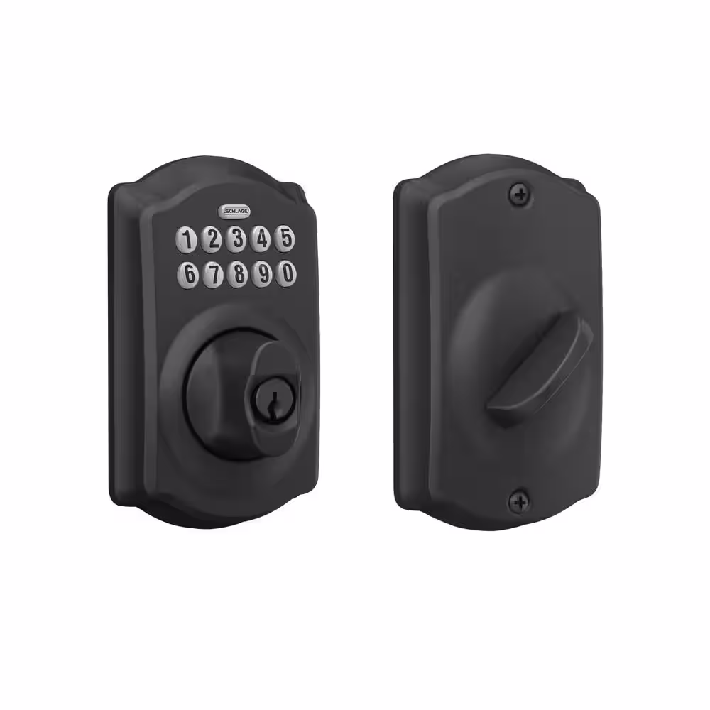 Schlage Camelot Matte Black Electronic Keypad Deadbolt