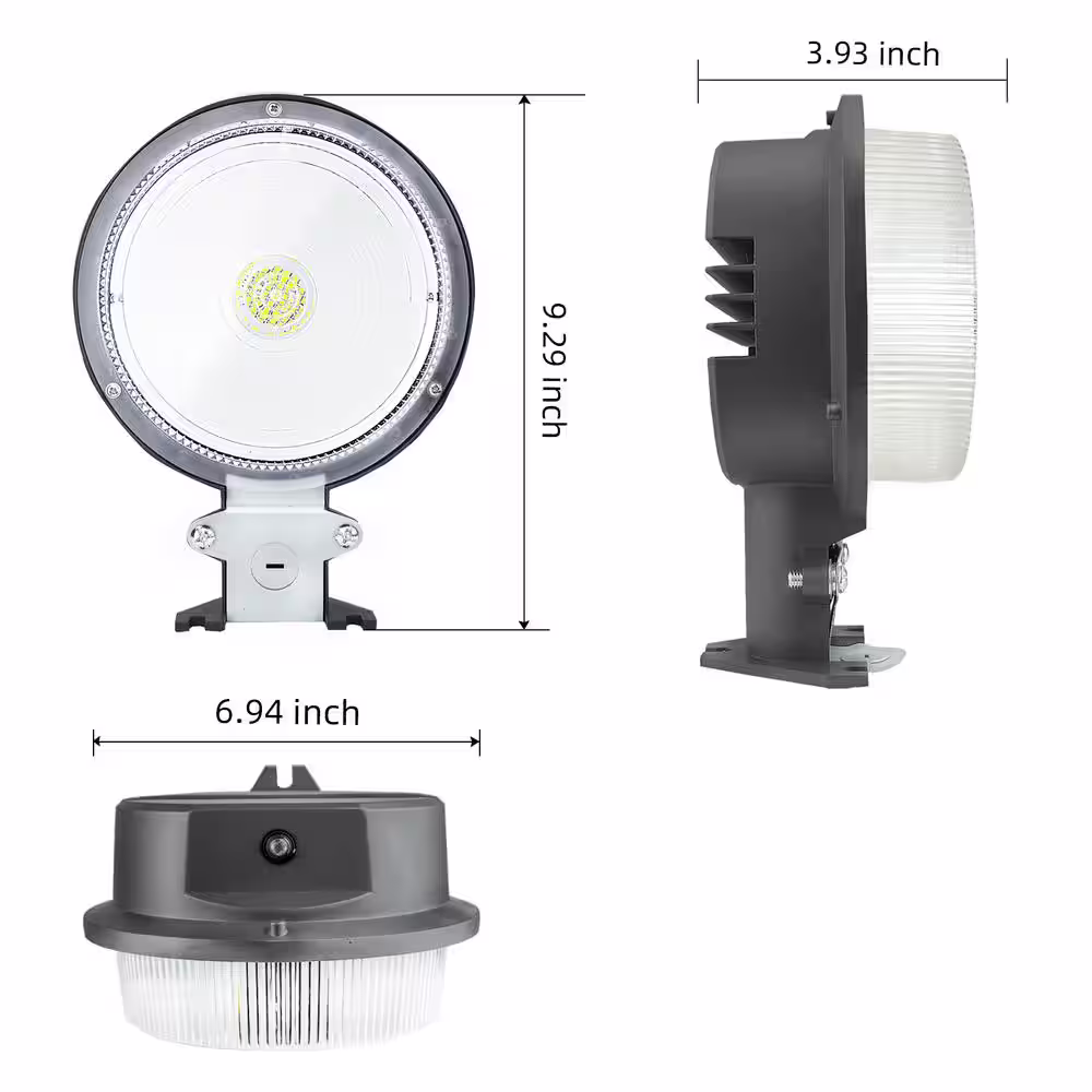 None 500- Watt Equivalent Integrated LED White 7800 Lumens Floodlight 5500k Area Light with Dusk to Dawn Sensor