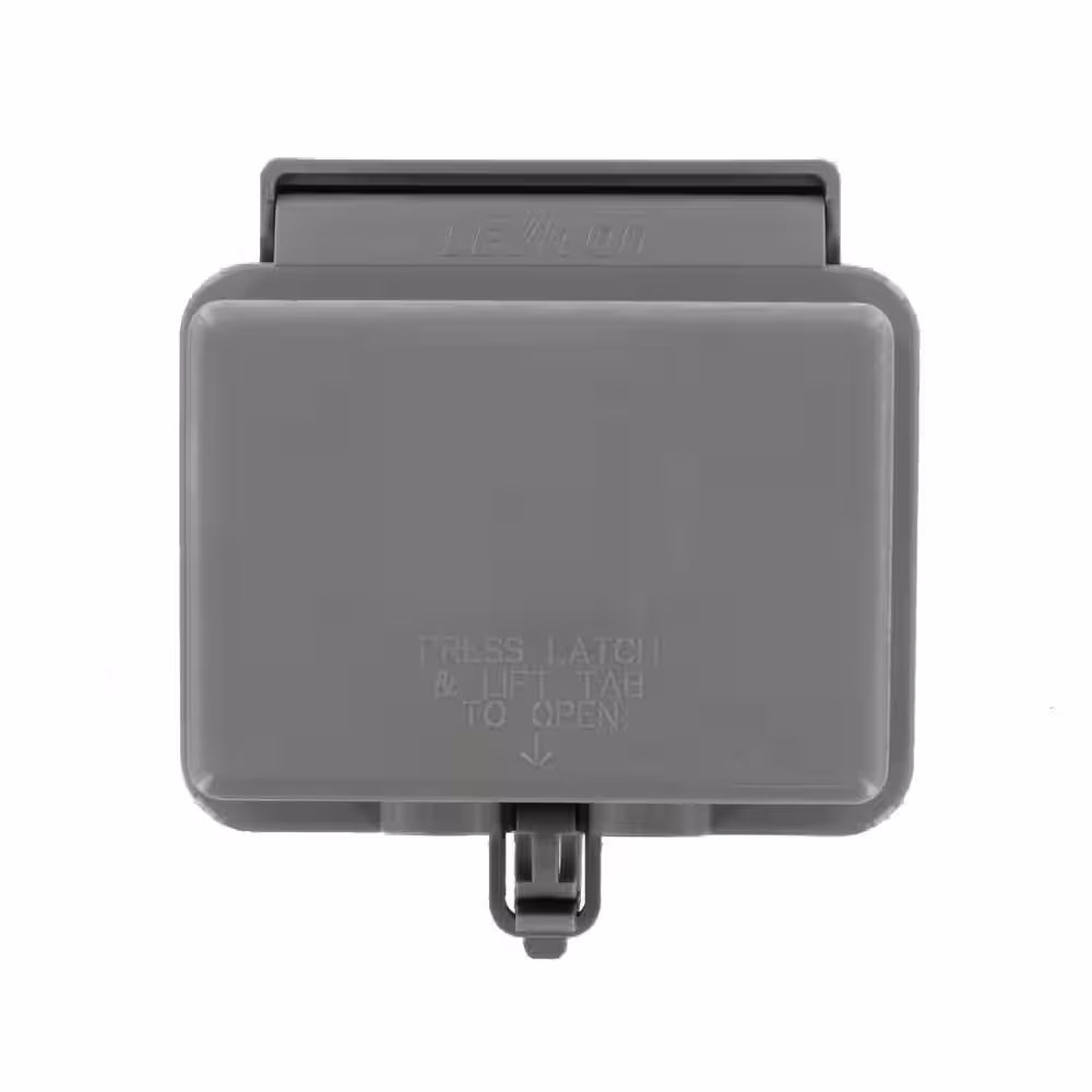 Leviton Decora/GFCI 1-Gang Raintight While-In-Use Device Mount Horizontal Cover with Extra Deep Lid, Gray