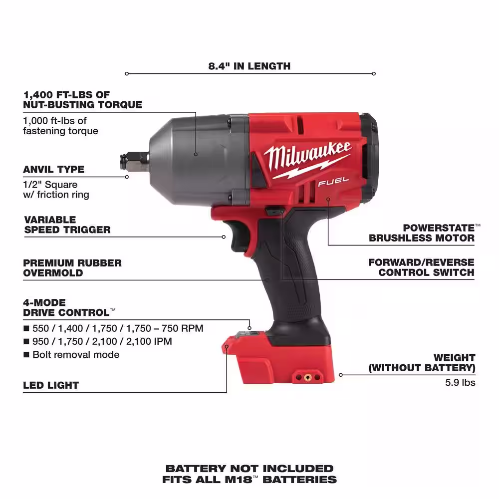 Milwaukee M18 FUEL 18-Volt Lithium-Ion Brushless Cordless 1/2 in. Hammer Drill Driver Kit with M18 FUEL High-Torque Impact