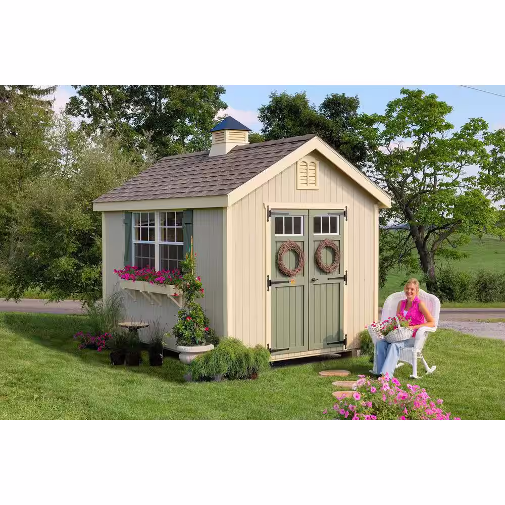 None Colonial Williamsburg 10 ft. x 18 ft. Wood Storage Shed DIY Kit with Floor Kit