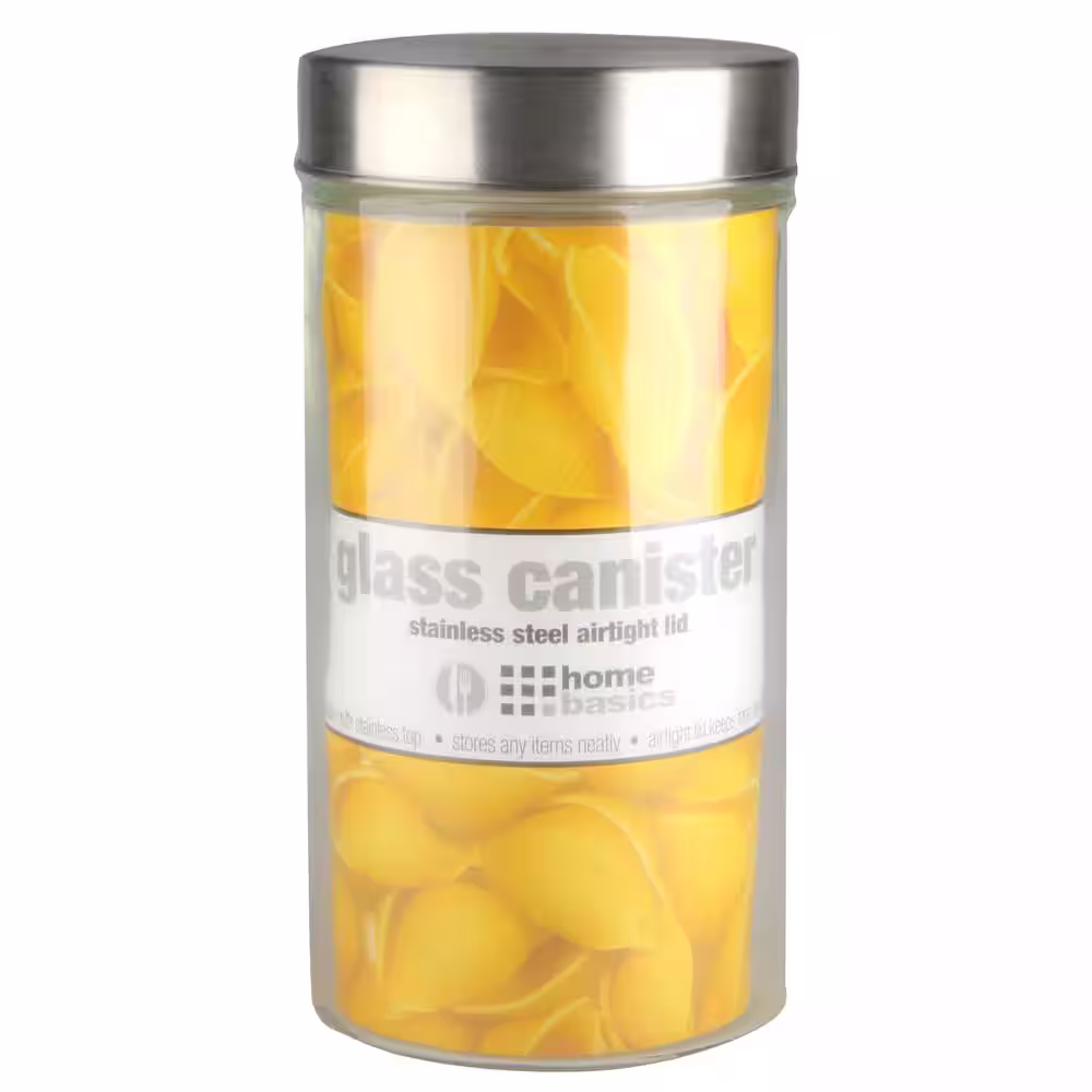 Home Basics 54 oz. Large Round Glass Canister