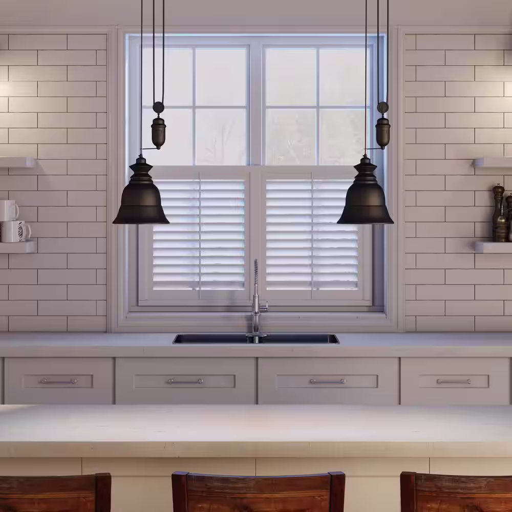 Titan Lighting Farmhouse 1-Light Oiled Bronze Ceiling Mount Pendant