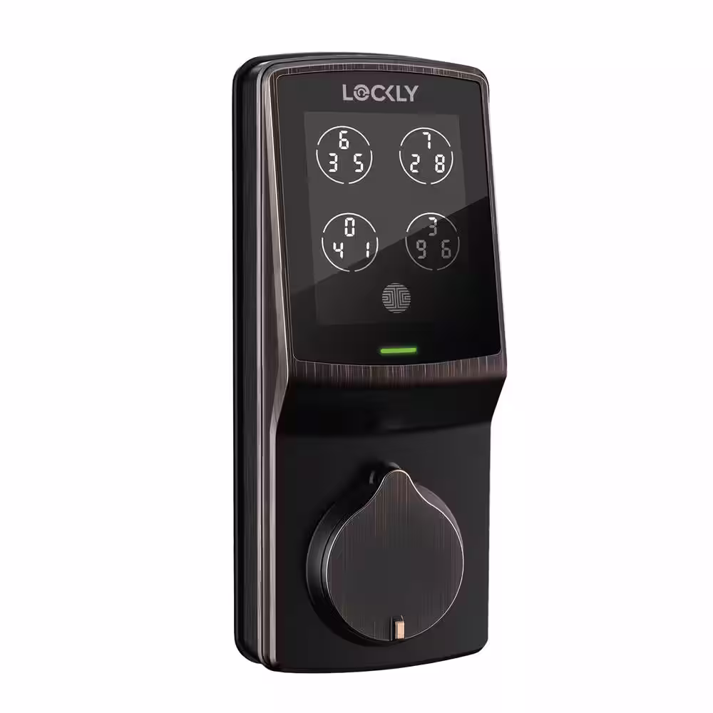 Lockly Secure Plus Venetian Bronze Deadbolt Smart Lock w/ 3D Fingerprint,Hack-proof Keypad, Auto-locking and Mobile App Control