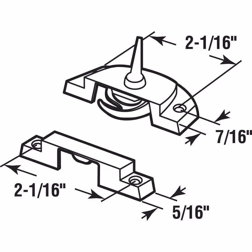Prime-Line Diecast Construction White Used on Vertical and Horizontal Sliding Windows Sash Lock