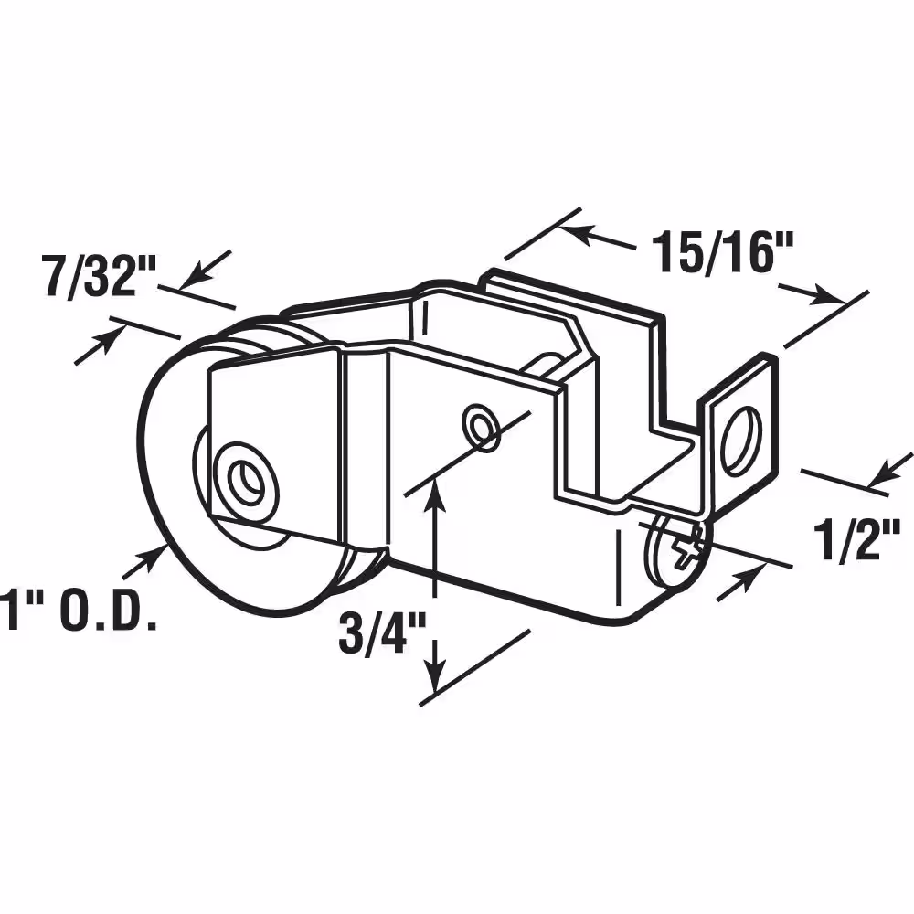 Prime-Line 27/32 in., Sliding Window Roller Assembly with Nylon Ball bearing Roller (2-pack)