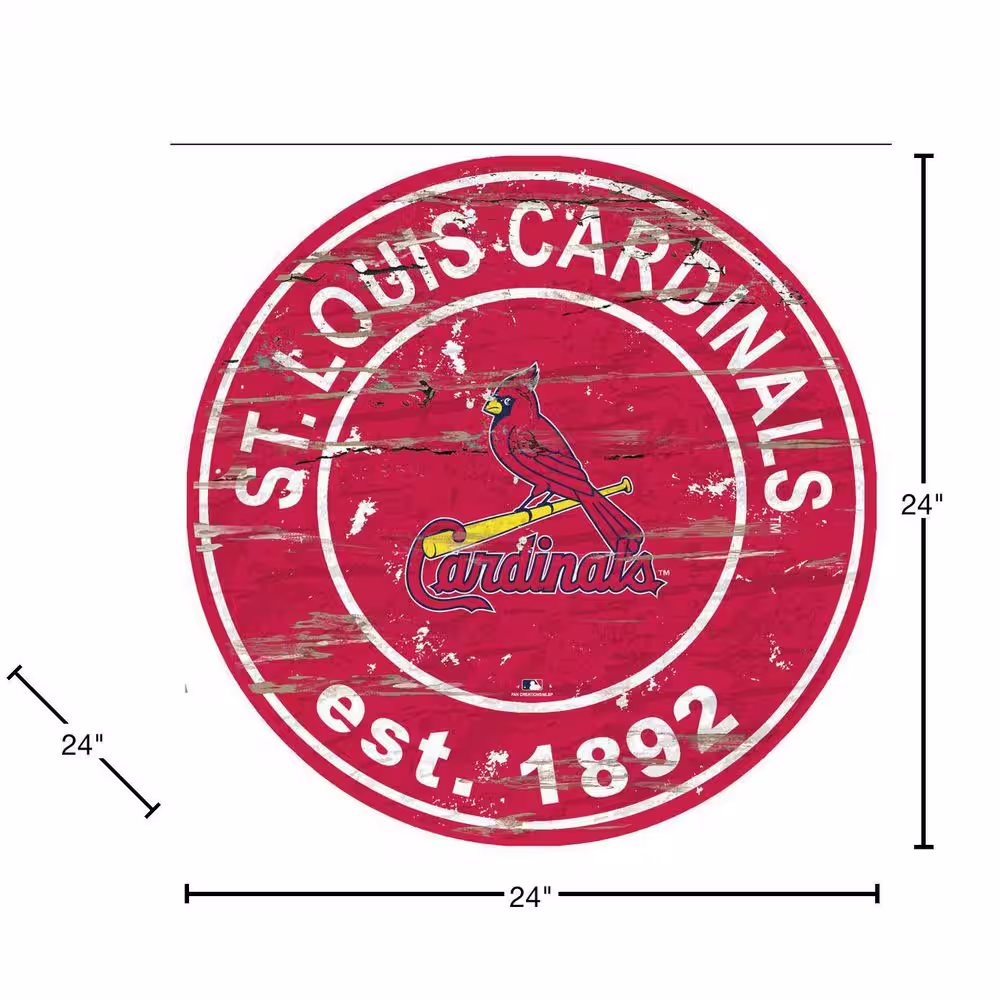 Fan Creations MLB St. Louis Cardinals 24 in. Distressed Wooden Circle Wall Art Sign