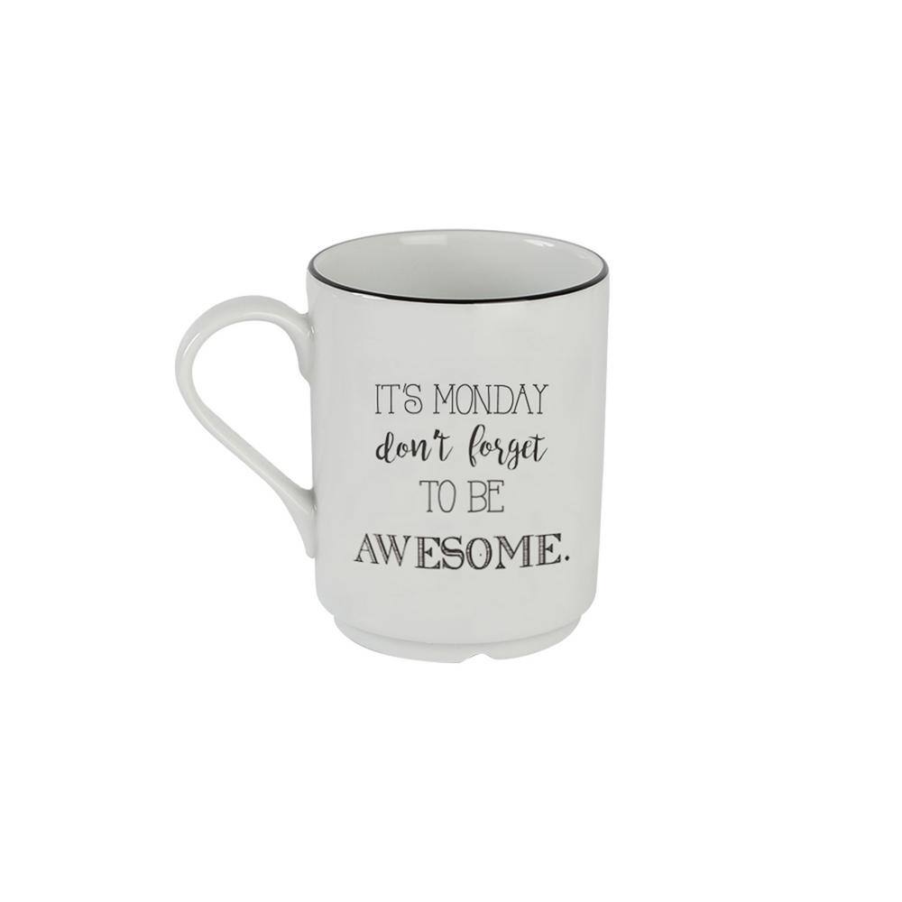 None Be Happy 4-Piece Porcelain Mug Set, Designs 1-4 (Service for 4)