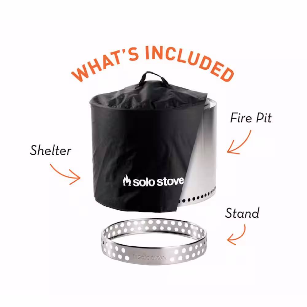 Solo Stove Ranger, Stand, Shelter Bundle Outdoor Stainless Steel Wood Burning Fire Pit