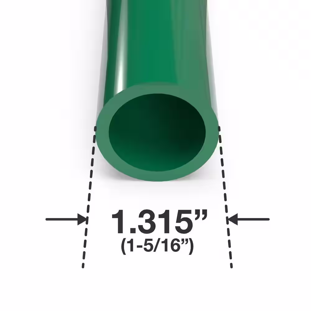 Formufit 1 in. x 5 ft. Green Furniture Grade Schedule 40 PVC Pipe (2-Pack)