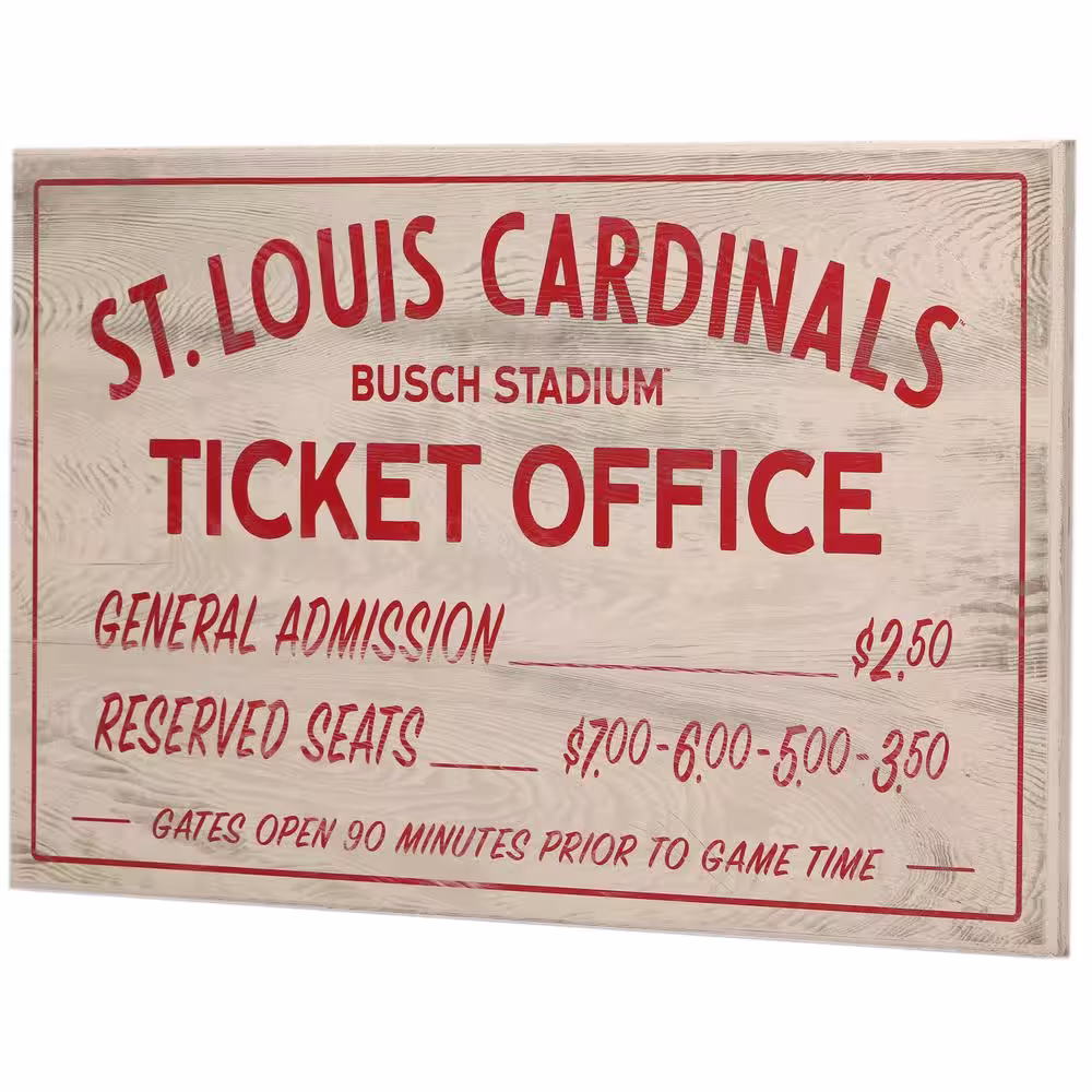Open Road Brands St. Louis Cardinals Vintage Ticket Office Wood Wall Decor