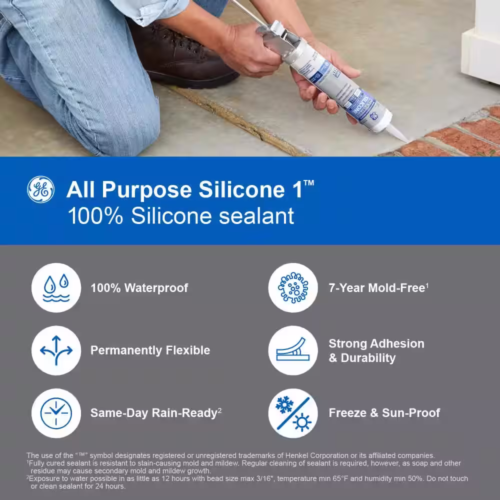 GE 10.1 oz. Silicone 1 White All-Purpose Caulk