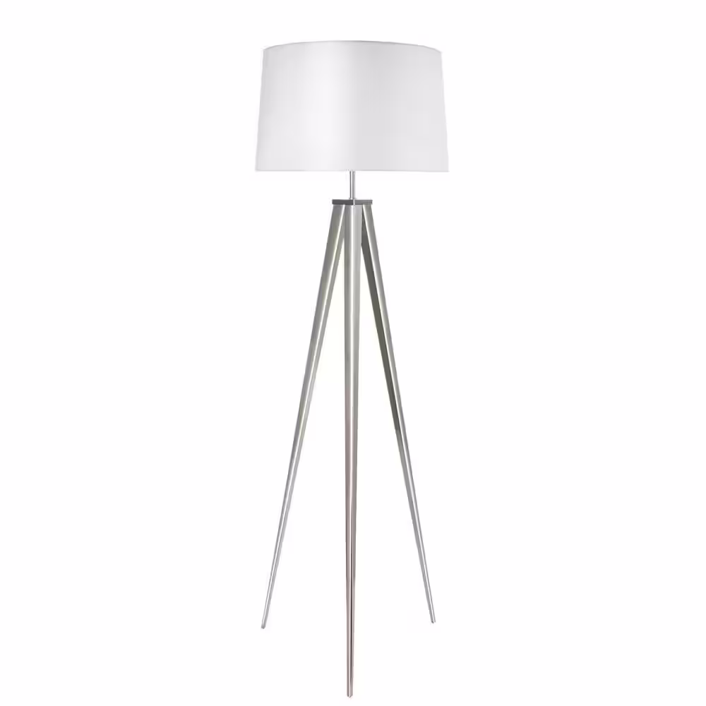 ARTIVA 63 in. Brushed Nickel Tripod Floor Lamp