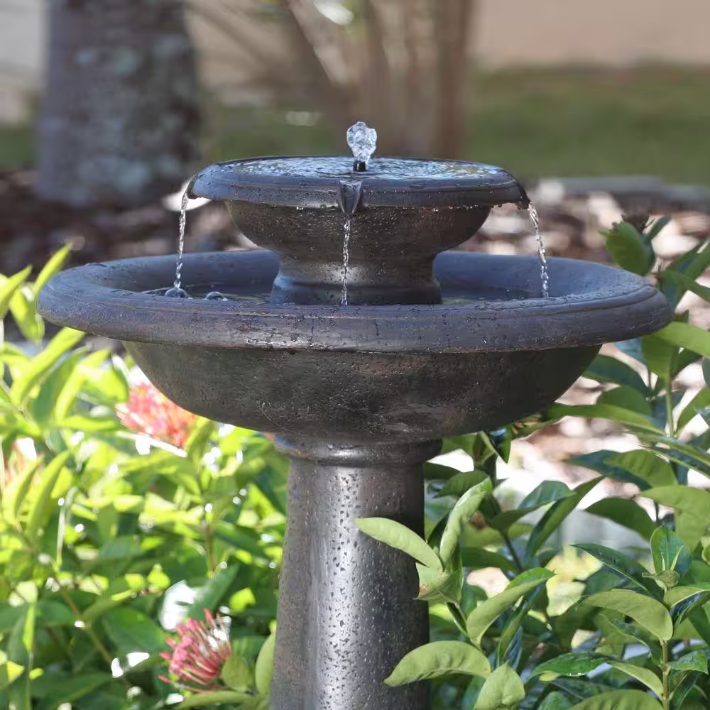 Smart Solar Chatsworth Antique Bronze Two-Tier Solar on Demand Fountain