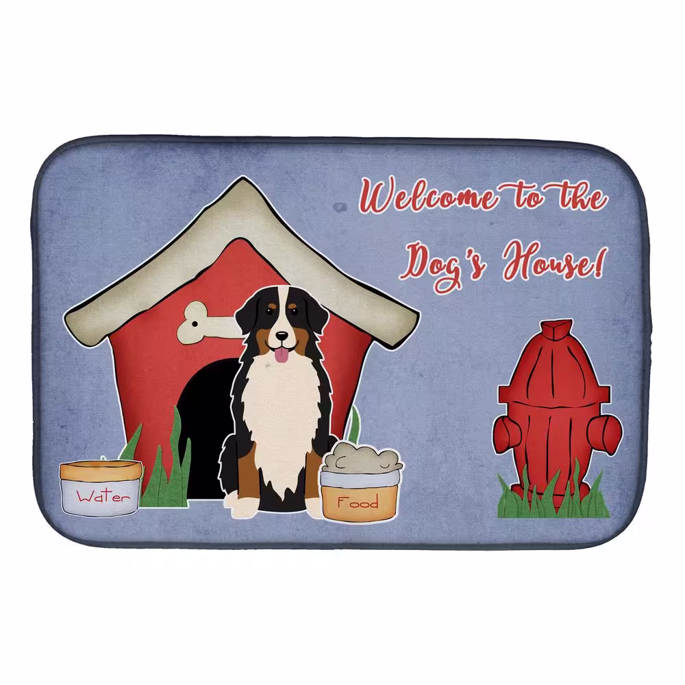 Caroline's Treasures 14 in. x 21 in. Multicolor Dog House Collection Bernese Mountain Dog Dish Drying Mat