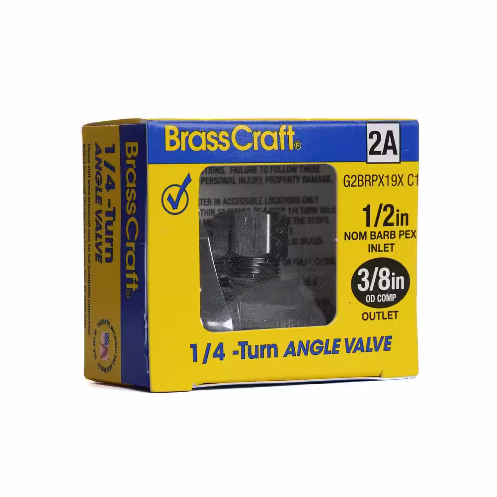 BrassCraft 1/2 in. Crimp PEX Barb Inlet x 3/8 in. Compression Outlet Angle Valve