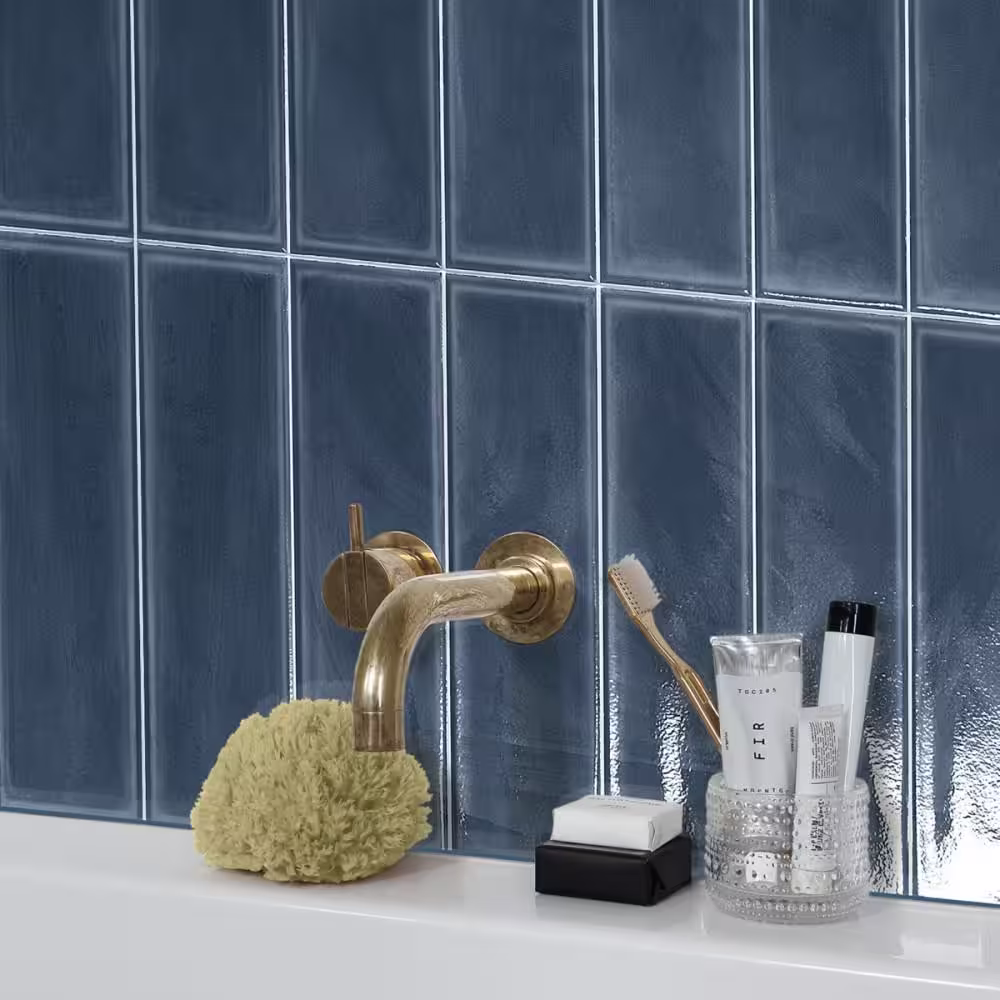 Ivy Hill Tile Stacy Garcia Olimar Denim 3.93 in. x 15.74 in. Polished Porcelain Wall Tile (7.74 sq. ft./Case)