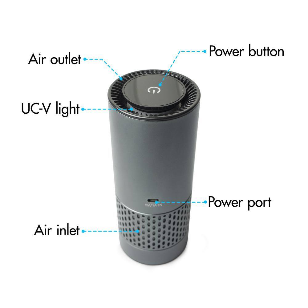 Wagan Tech 5-Volt Aluminum USB HEPA Air Purifier
