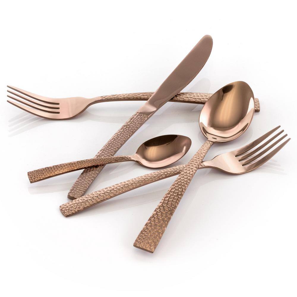 MegaChef Baily 20-Piece Rose Gold Stainless Steel Flatware Set (Service for 4)