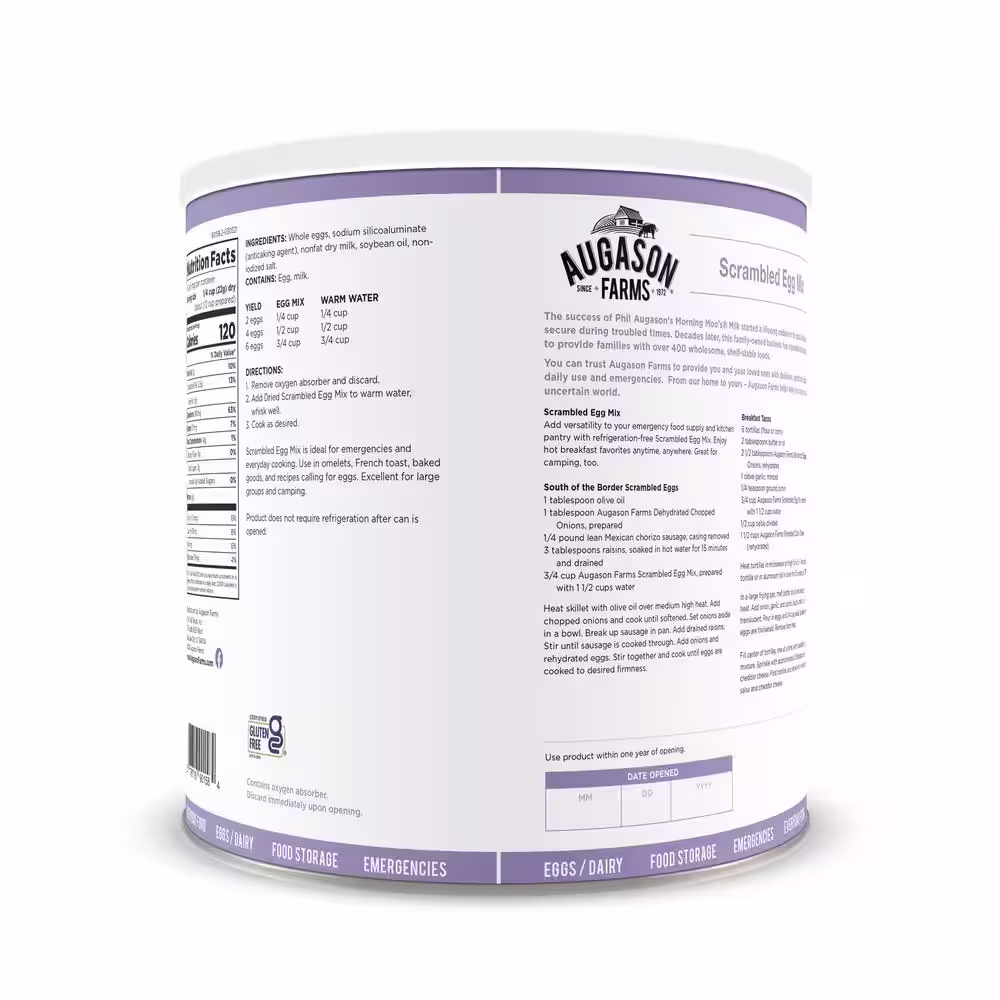 AUGASON FARMS 36 oz. #10 GF AF Dairy Scrambled Egg Mix