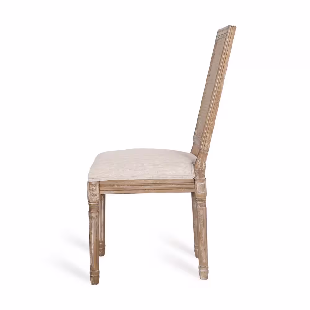 Noble House Beckstrom Beige and Natural Upholstered Dining Chair (Set of 4)