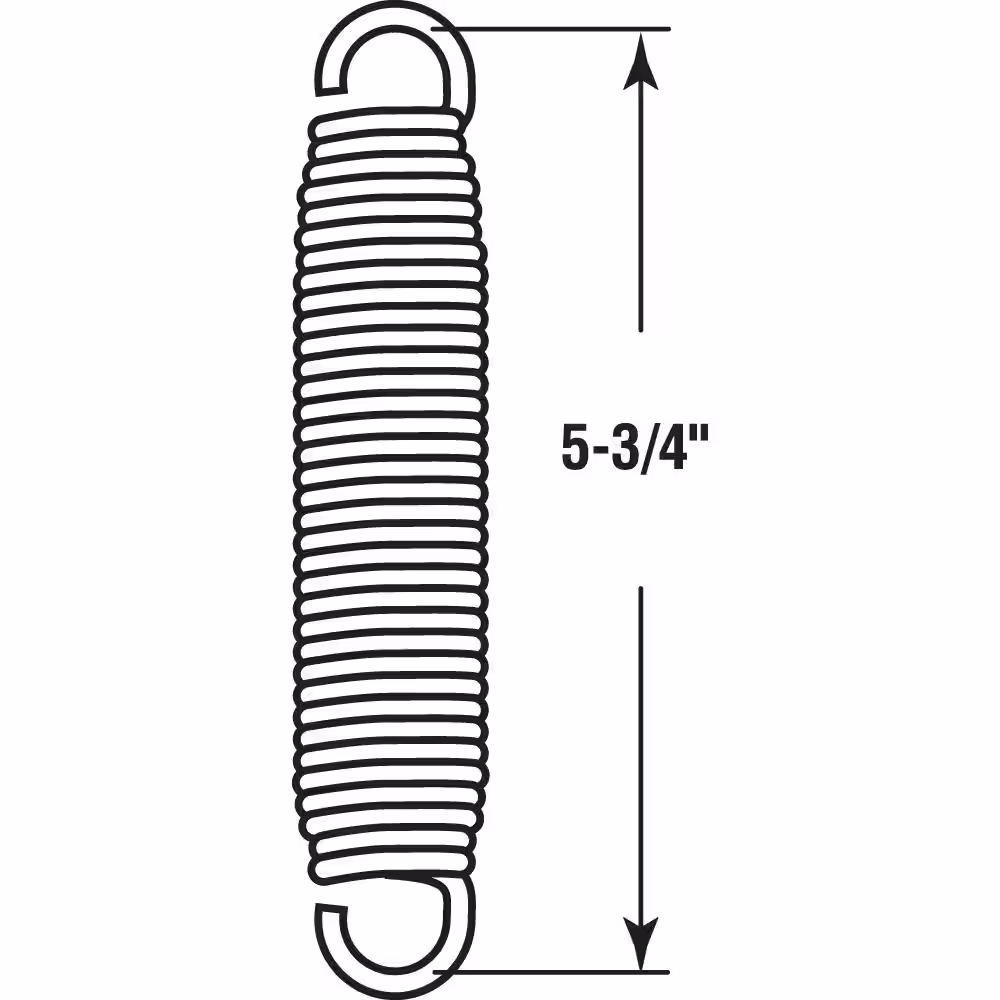Everbilt Extension Spring, Spring Steel Const, Nickel-Plated Finish, .120 GA x 1-1/16 in. x 5-1/2 in., Single Loop Open, (1-Pack)