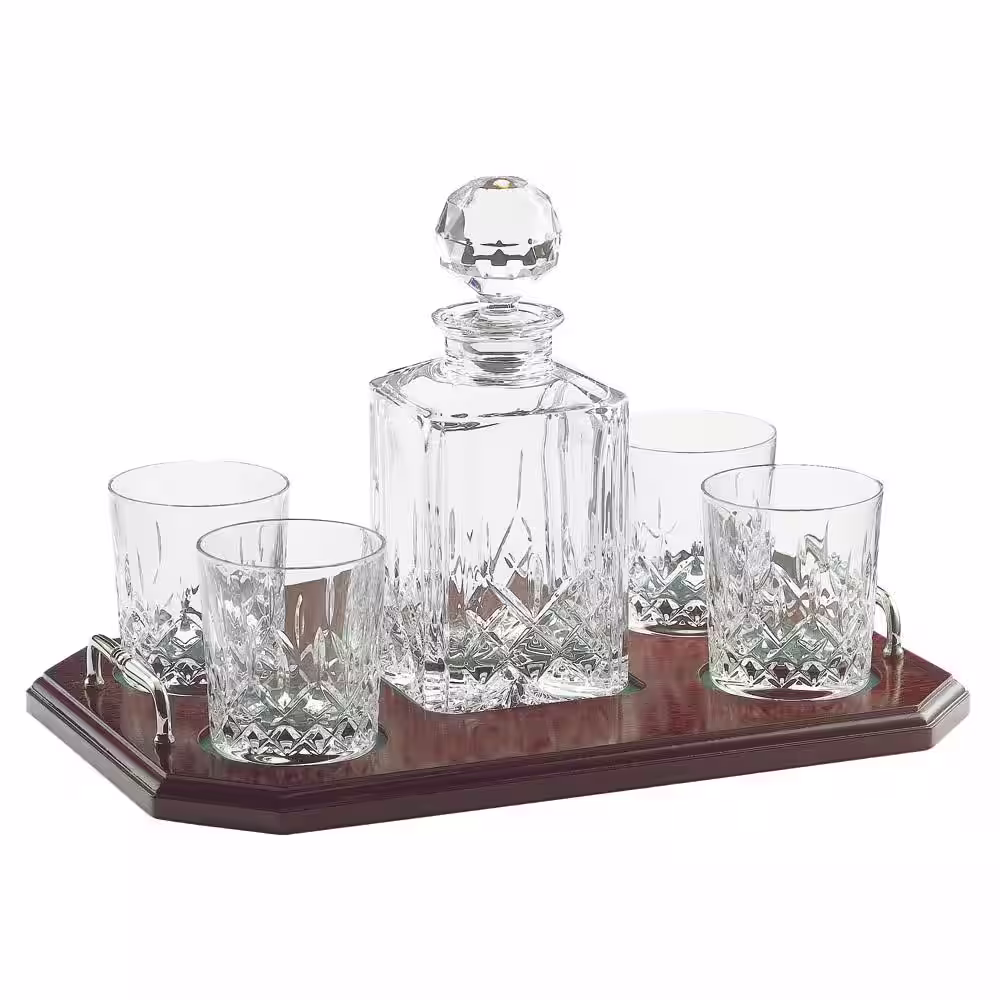 Galway Longford Square Decanter Tray Set