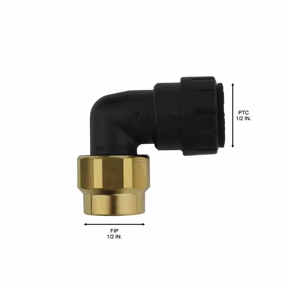 SharkBite ProLock 1/2 in. Push-To-Connect x FIP Plastic/Brass 90-Degree Elbow Fitting