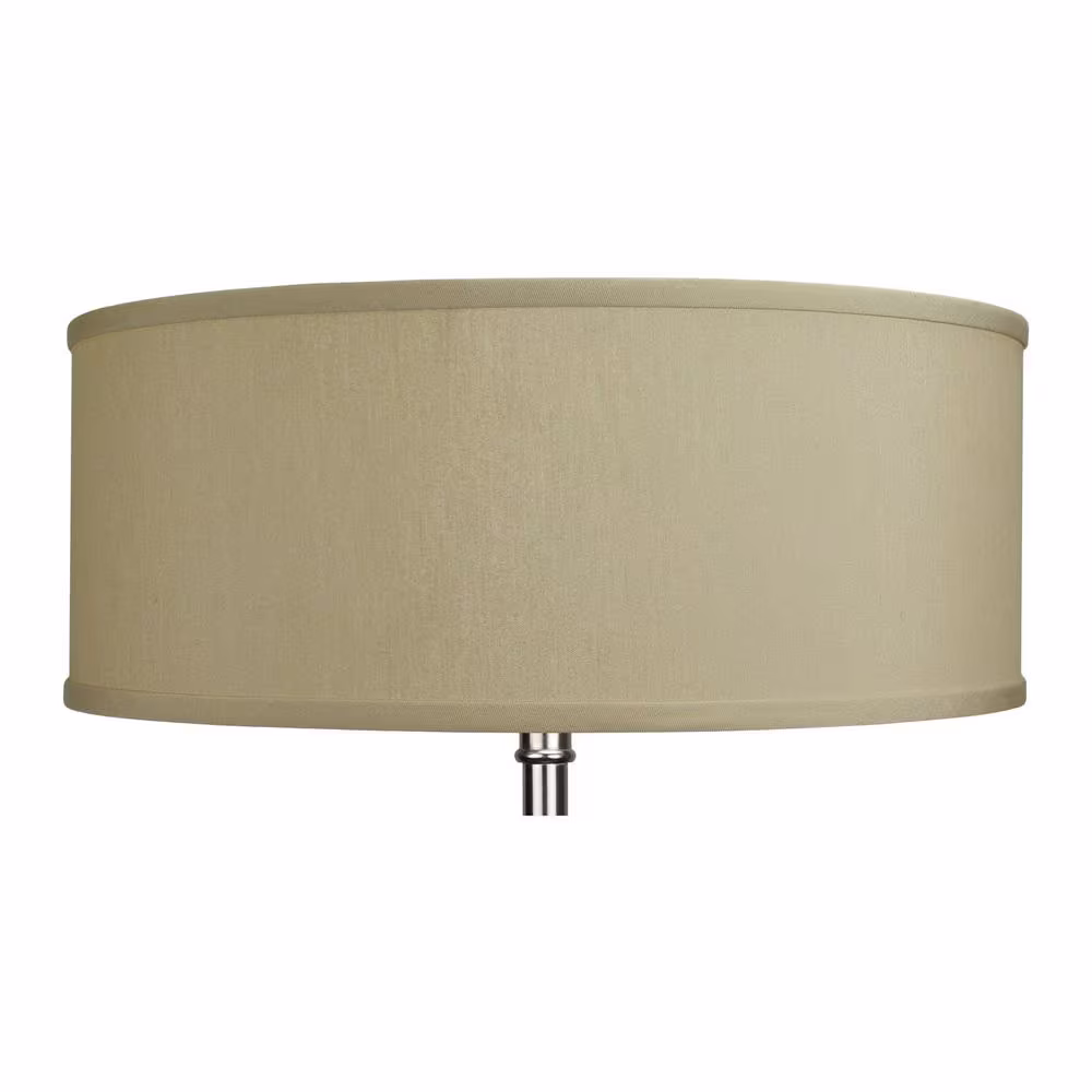 FenchelShades.com 18 in. Top Diameter x 18 in. Bottom Diameter x 7 in. H Designer Chintz Tan Drum Lamp Shade