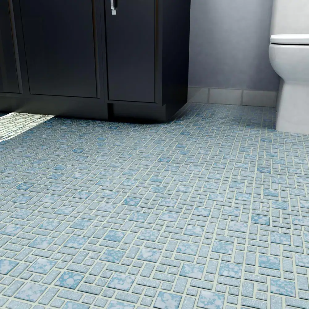 Merola Tile University Blue 11-3/4 in. x 11-3/4 in. Porcelain Mosaic Tile (9.8 sq. ft./Case)