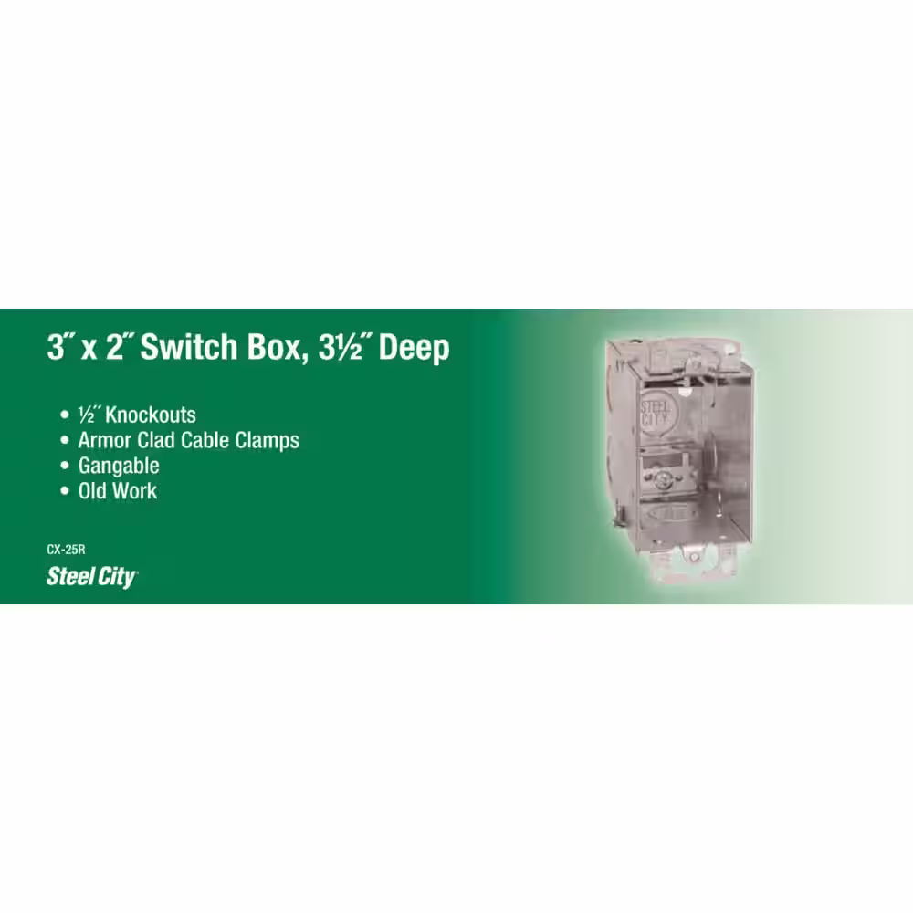 Steel City 18 cu. in. Old Work Pre-Galvanized Metal Gangable Switch Box