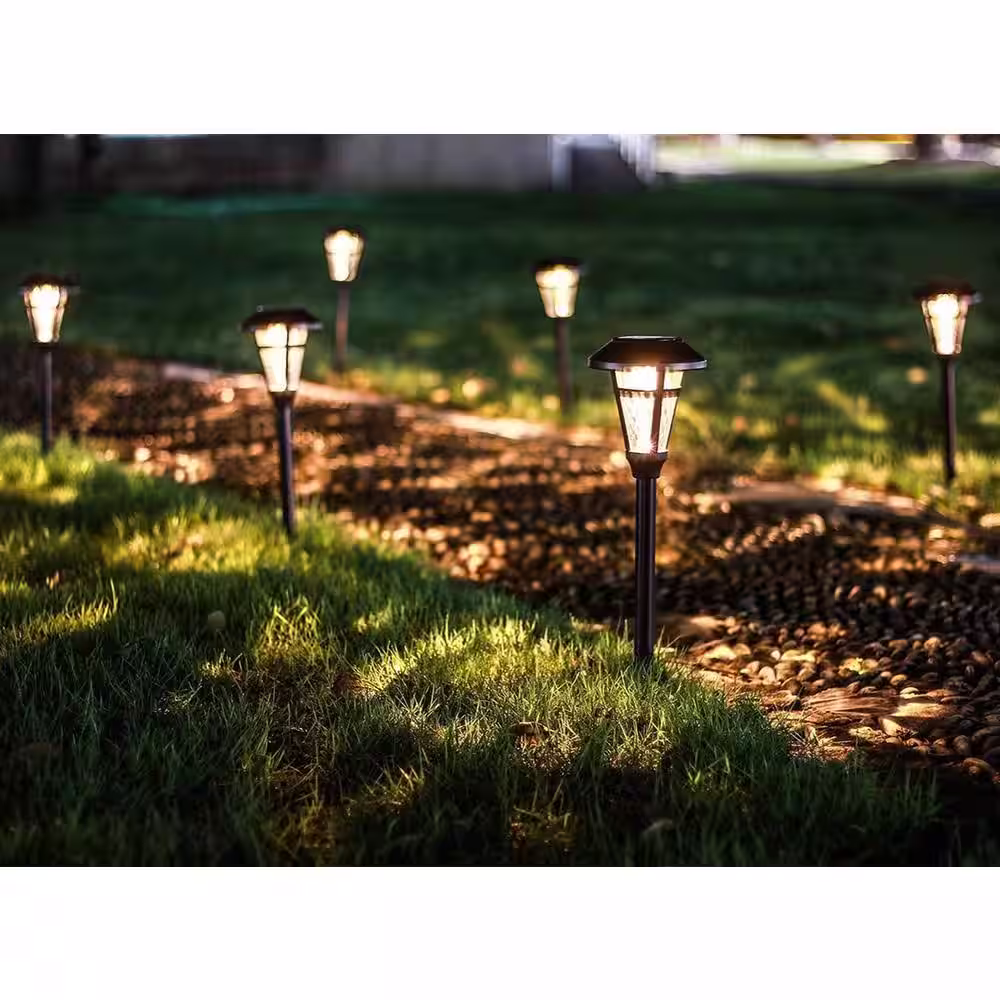 None Solar Bronze Integrated LED Path Light (6-Pack)
