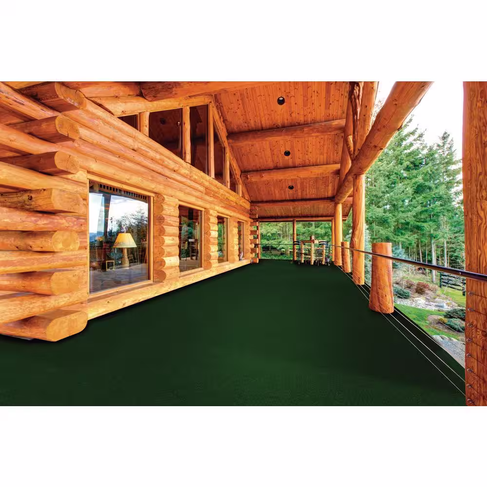 Foss Peel and Stick Grizzly Grass 24 in. x 24 in. Rain Forest Artificial Grass Carpet Tiles (15-Pack)