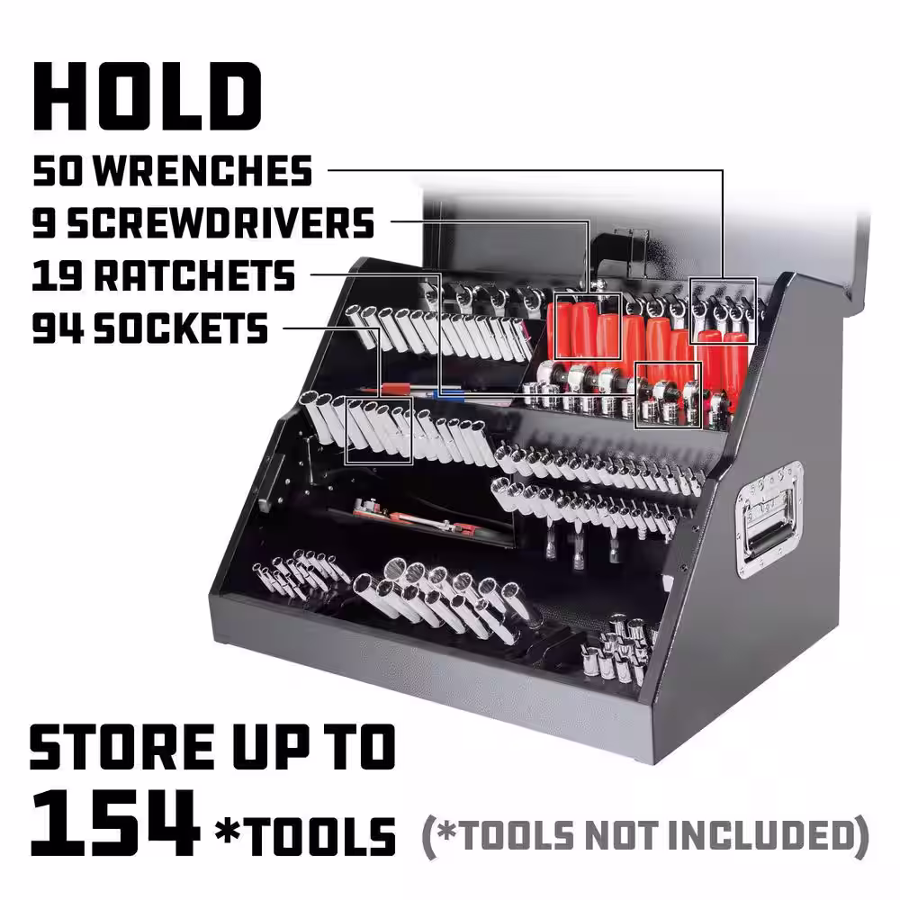 Powerbuilt 26 in. Rapid Box Portable Slant Front Tool Box - Gray