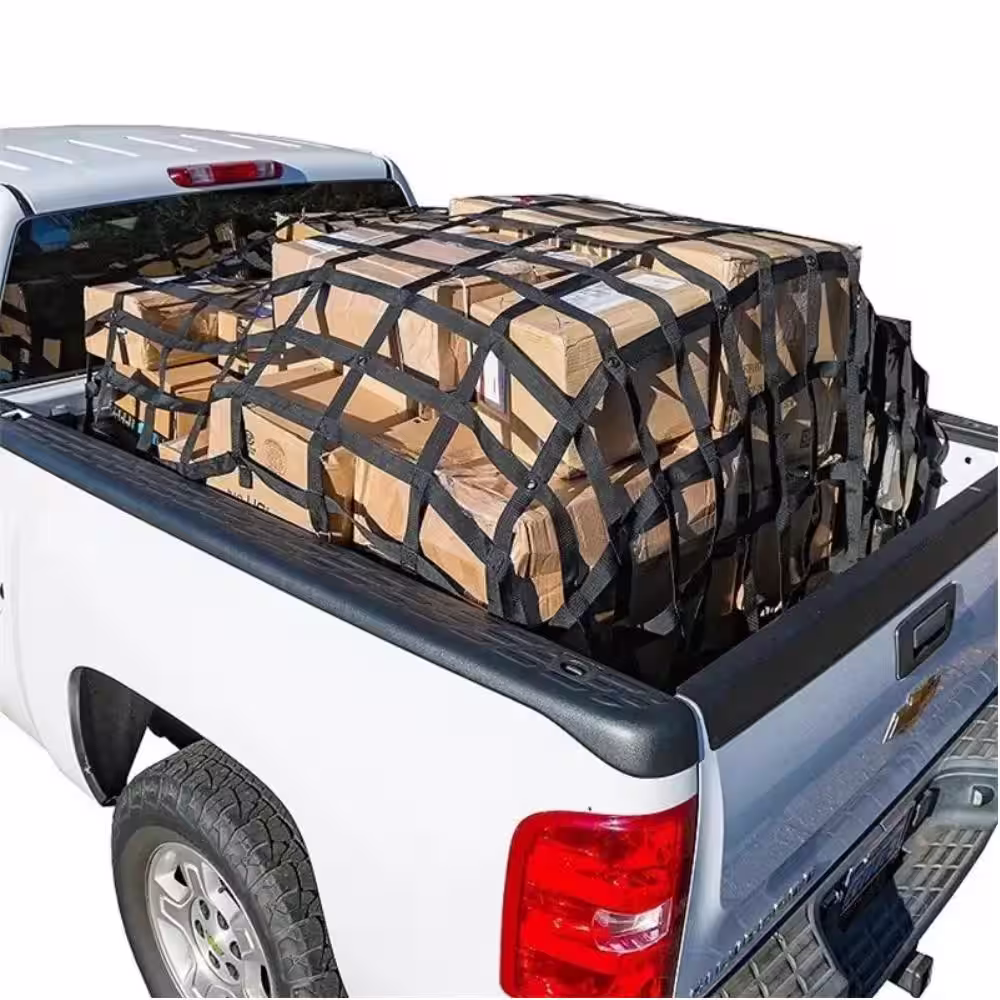 Shatex Cargo Net 6.75 ft. x8 ft. Heavy-Duty Cargo Netting with Hooks and Chain for Pickup Trucks.
