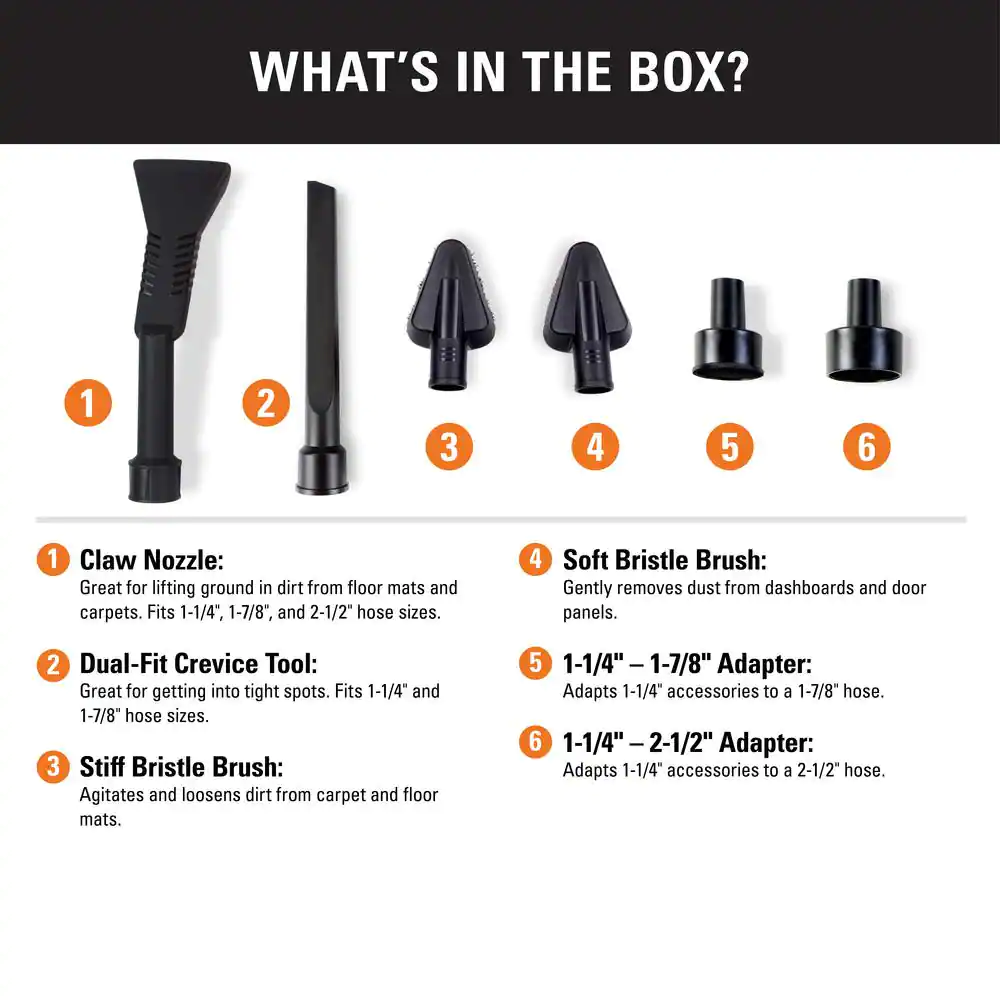 RIDGID 1-1/4 in. Car Cleaning Accessory Kit for RIDGID Wet/Dry Shop Vacuums