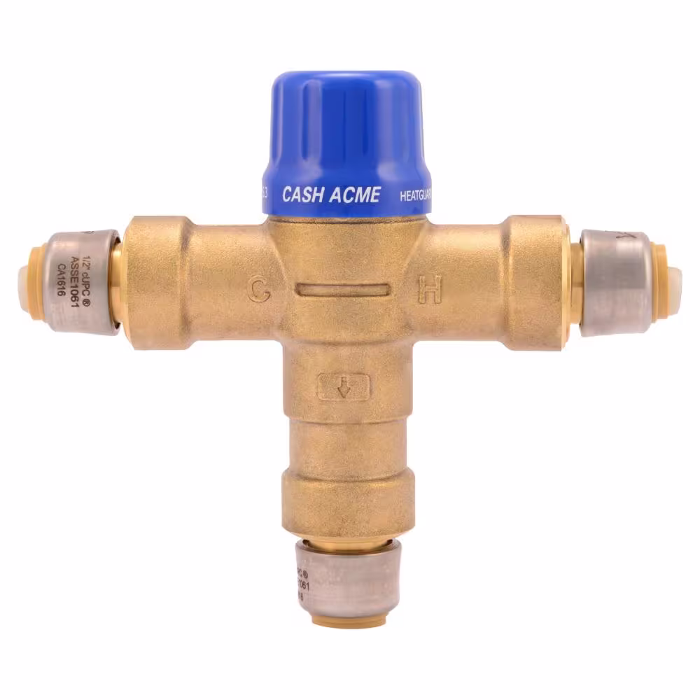 SharkBite 1/2 in. CPVC Brass Heat Guard 110-D Thermostatic Mixing Valve