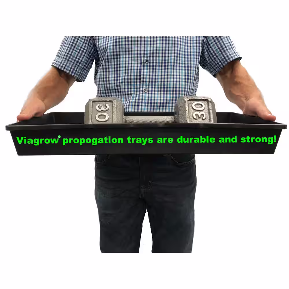 Viagrow 11 in. x 22 in. Tall Clear Plastic Dome Single Tray Kit with Standard Flat, 72 Cell Insert and Heat Mat