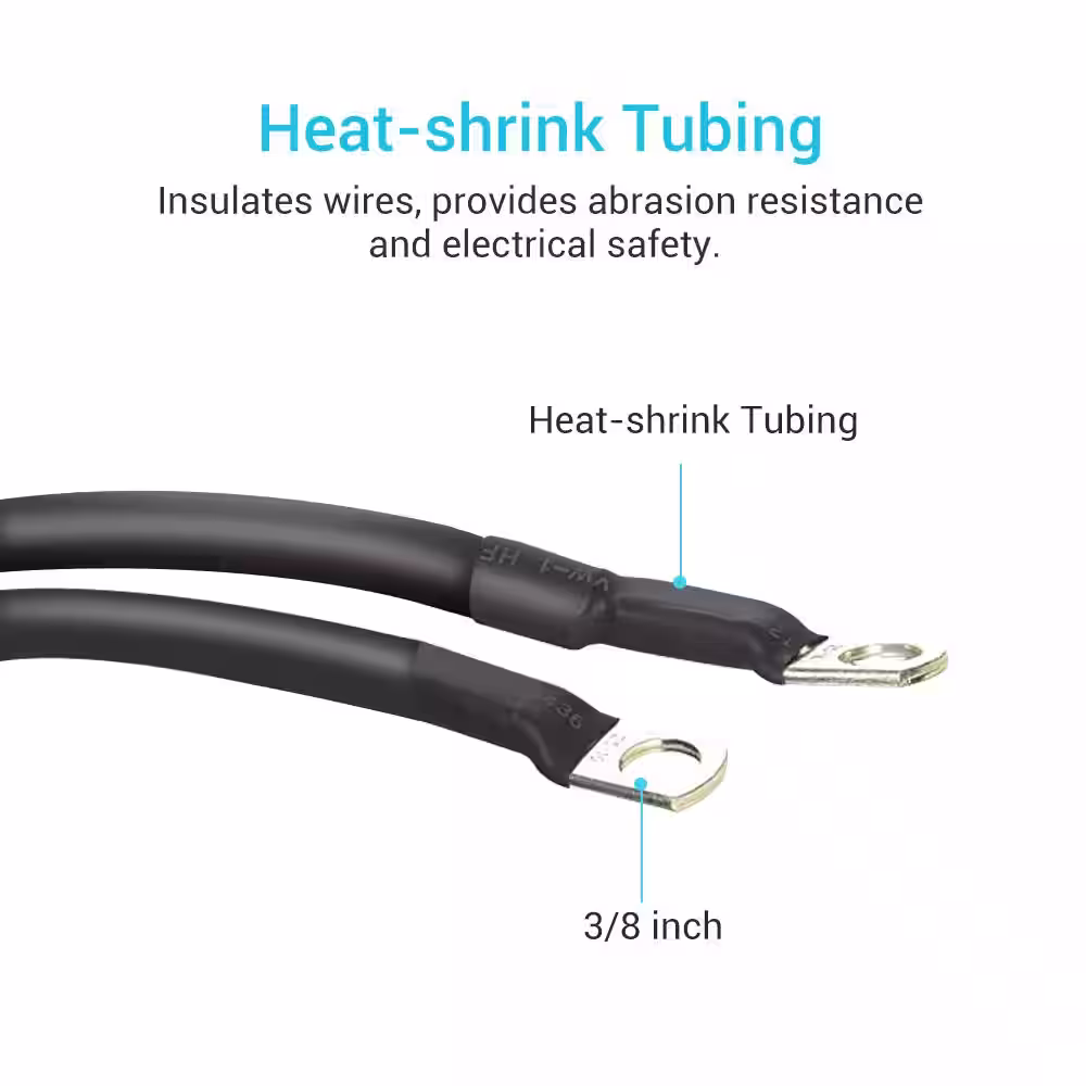 Renogy 8 ft. 8 AWG Wire Copper Tray Cable Connect Charge Controller and Battery