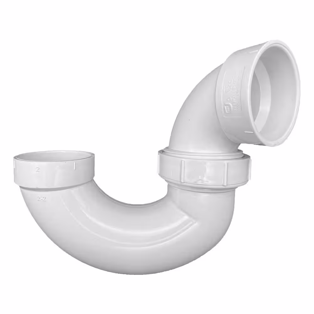 VPC 2 in. DWV PVC P- Trap with Union and Plastic Nut