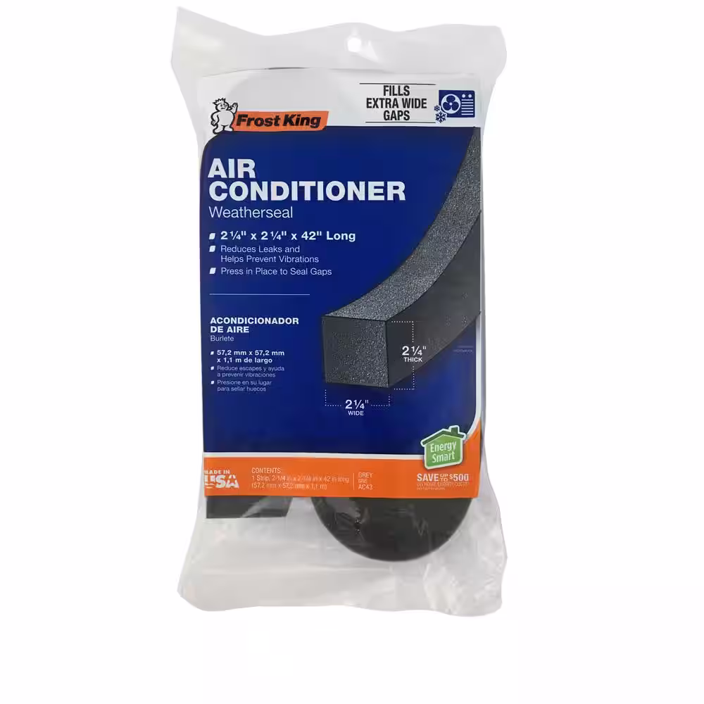 Frost King 2-1/4 in. x 2-1/4 in. x 42 in. Grey Air Conditioner Weatherseal