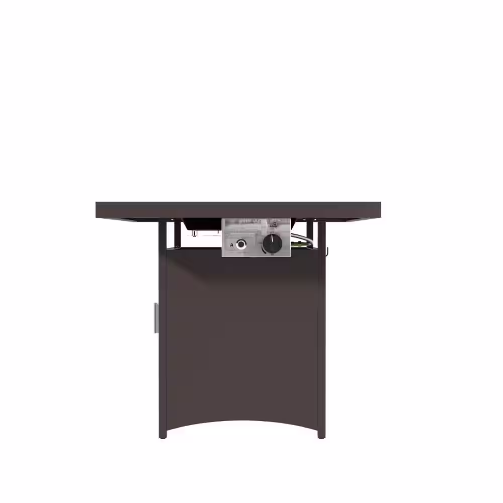 Kadehome 28 in. Square Outdoor Fire Pit Table with Glass Bead Set