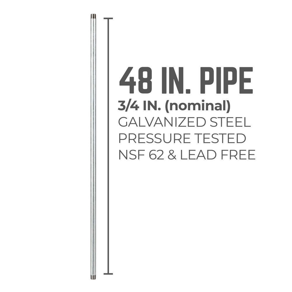 PIPE DECOR 3/4 in. x 4 ft. Galvanized Steel Pipe (4-Pack)