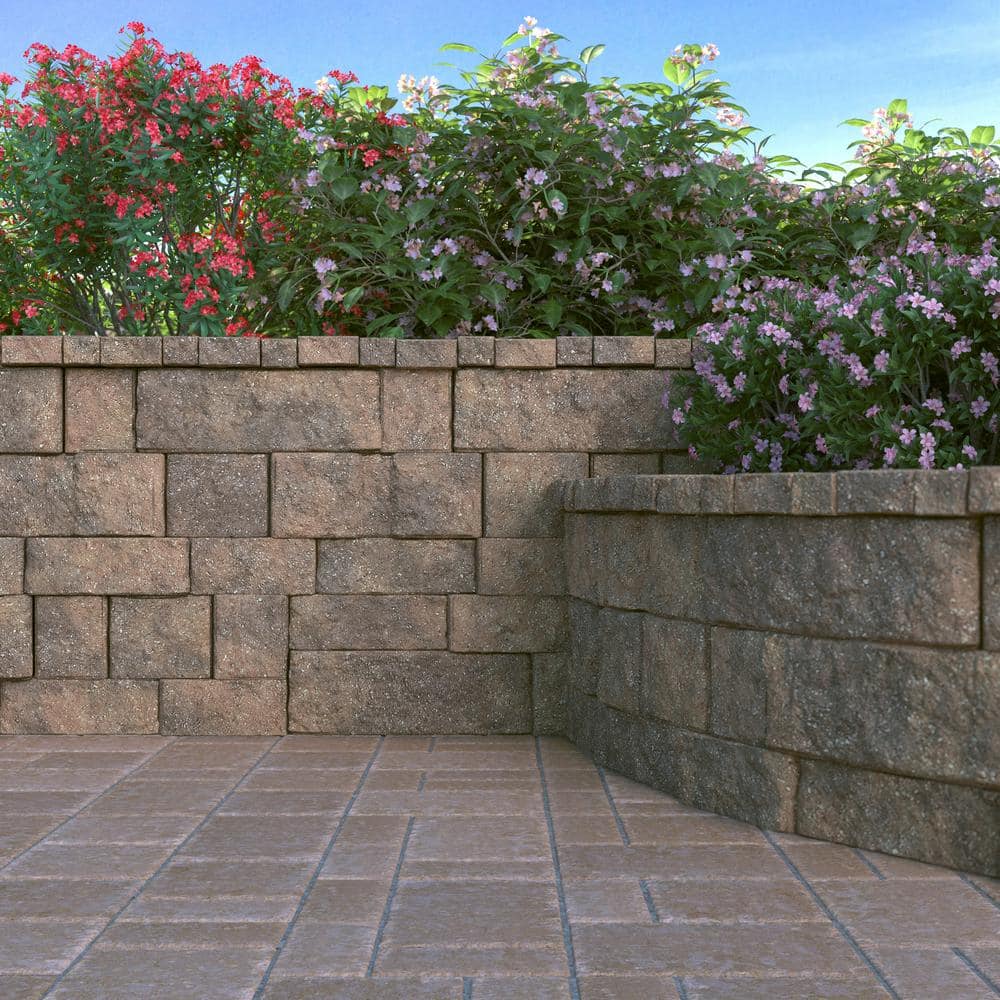 Pavestone RockWall Small 4 in. x 11.75 in. x 6.75 in. Pecan Concrete Retaining Wall Block (144 Pcs. / 46.5 sq. ft. / Pallet)