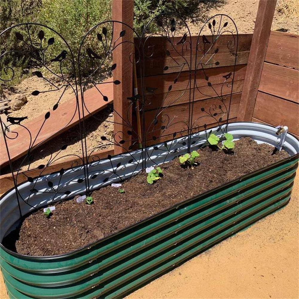 vego garden 17 in. 6-In-1 Modular British Green Metal Raised Garden Bed Kit