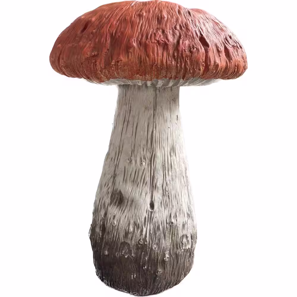 Galt International Mushroom Statue Orange Cap 15 in.