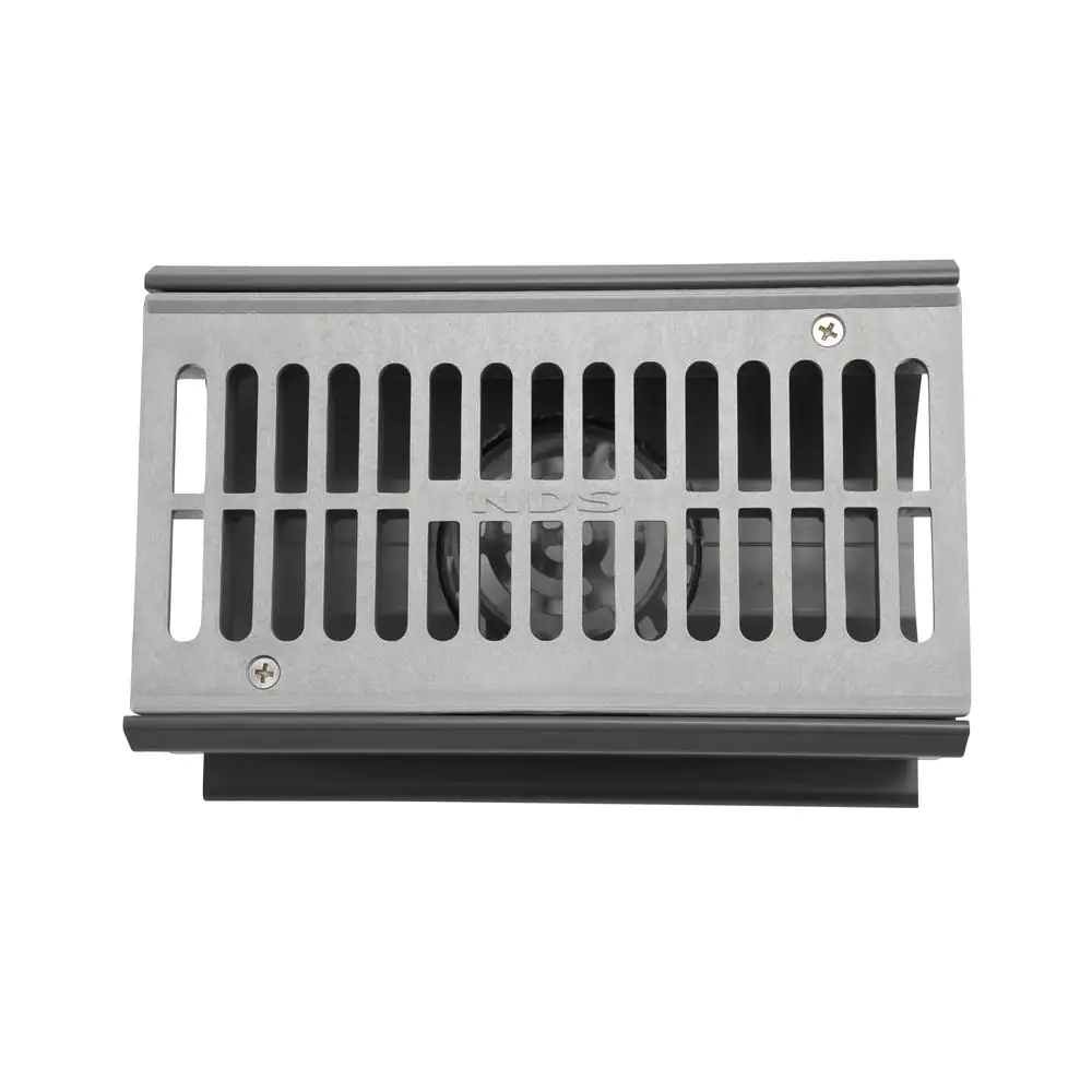NDS 7 in. Spee-D Channel Drain with Grate and 3 in. and 4 in. Bottom Outlet